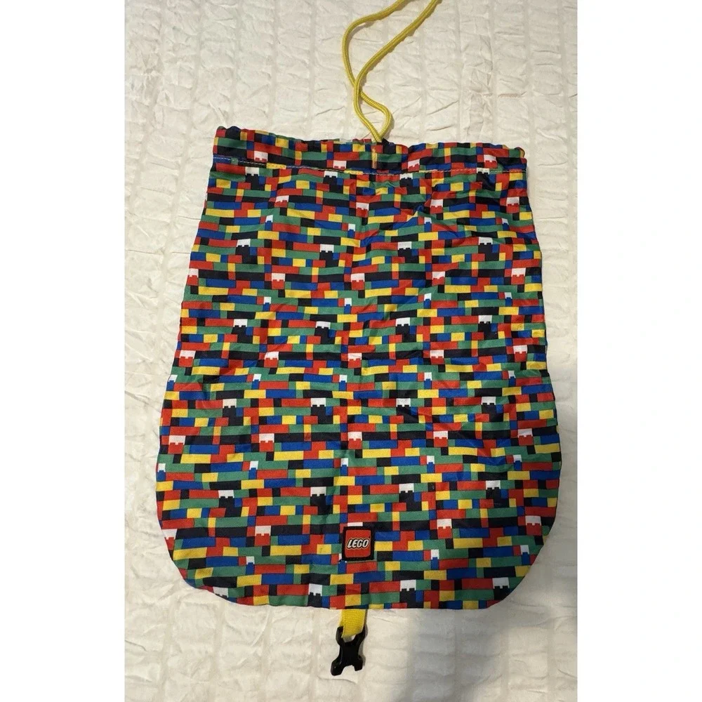 Lego Brick Pattern Drawstring Clinched Gym Bag Backpack
